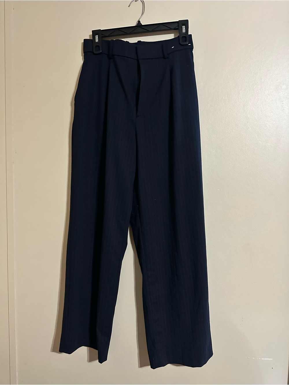 Uniqlo Women's Navy Wide-Leg Trousers